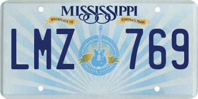 MS license plate LMZ769