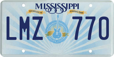 MS license plate LMZ770