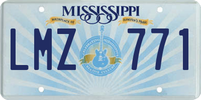 MS license plate LMZ771