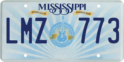 MS license plate LMZ773