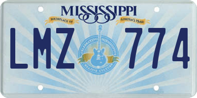 MS license plate LMZ774