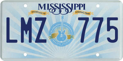 MS license plate LMZ775