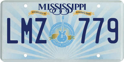 MS license plate LMZ779