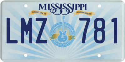 MS license plate LMZ781