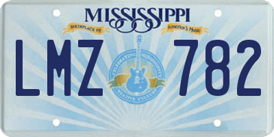 MS license plate LMZ782