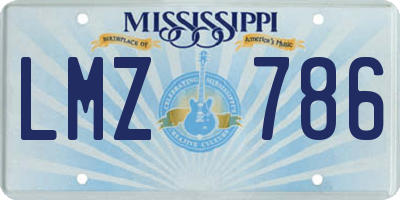 MS license plate LMZ786