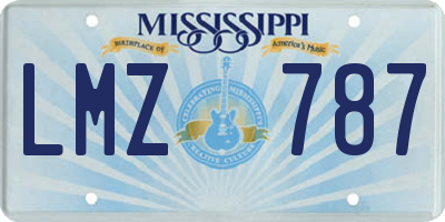 MS license plate LMZ787