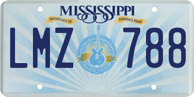 MS license plate LMZ788