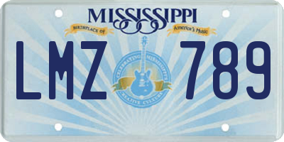 MS license plate LMZ789