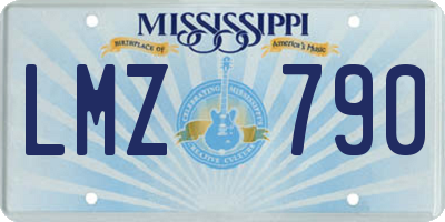 MS license plate LMZ790