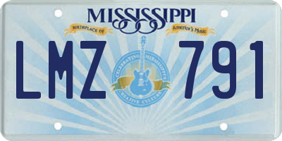 MS license plate LMZ791