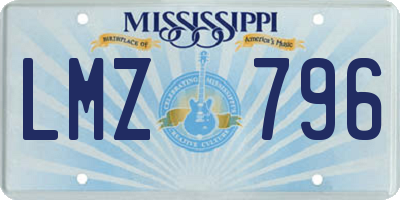 MS license plate LMZ796