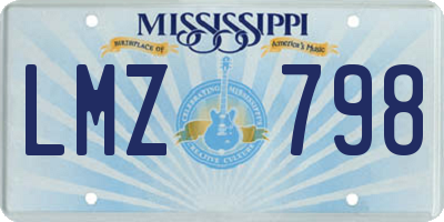 MS license plate LMZ798