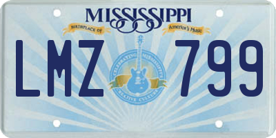 MS license plate LMZ799