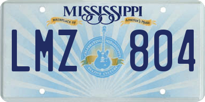 MS license plate LMZ804