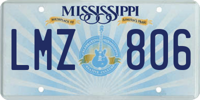 MS license plate LMZ806