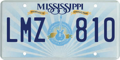 MS license plate LMZ810