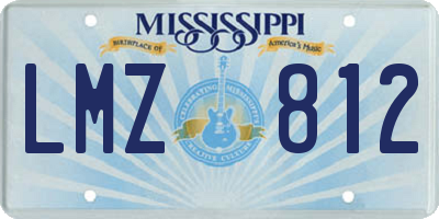 MS license plate LMZ812
