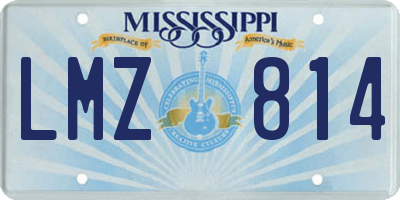 MS license plate LMZ814