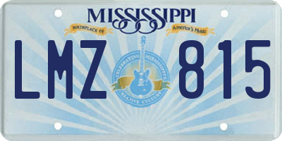 MS license plate LMZ815