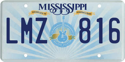 MS license plate LMZ816