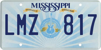 MS license plate LMZ817