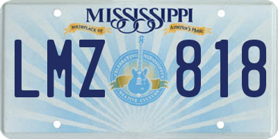 MS license plate LMZ818