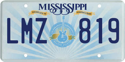 MS license plate LMZ819