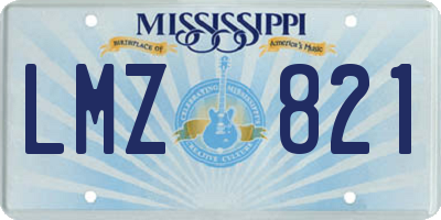 MS license plate LMZ821