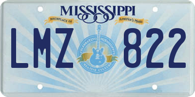MS license plate LMZ822