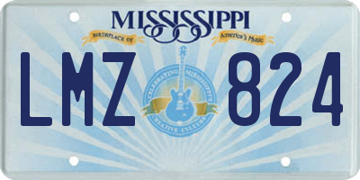 MS license plate LMZ824