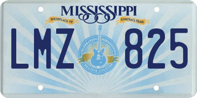 MS license plate LMZ825