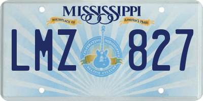 MS license plate LMZ827