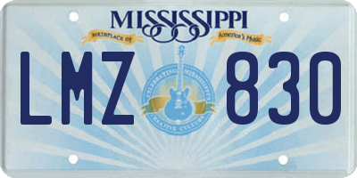 MS license plate LMZ830