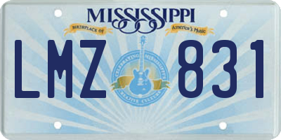 MS license plate LMZ831