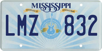 MS license plate LMZ832