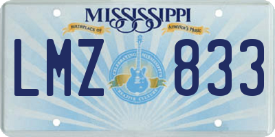 MS license plate LMZ833