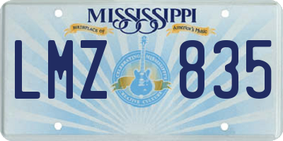 MS license plate LMZ835