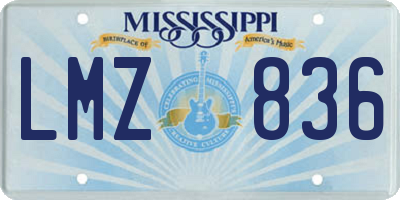 MS license plate LMZ836