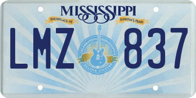 MS license plate LMZ837