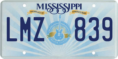 MS license plate LMZ839