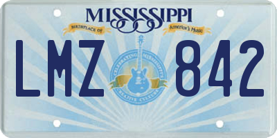 MS license plate LMZ842