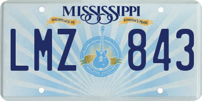 MS license plate LMZ843