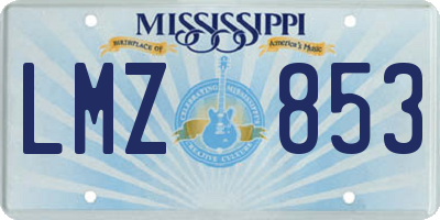 MS license plate LMZ853
