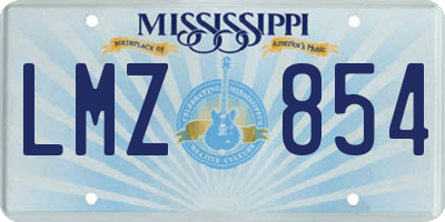 MS license plate LMZ854