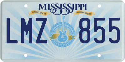 MS license plate LMZ855