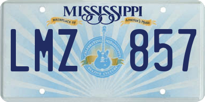 MS license plate LMZ857