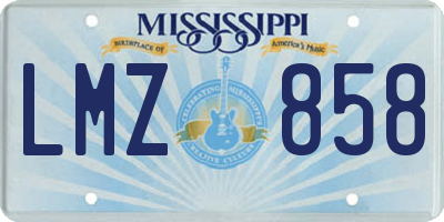 MS license plate LMZ858