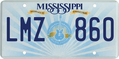MS license plate LMZ860