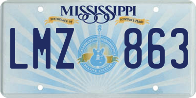 MS license plate LMZ863